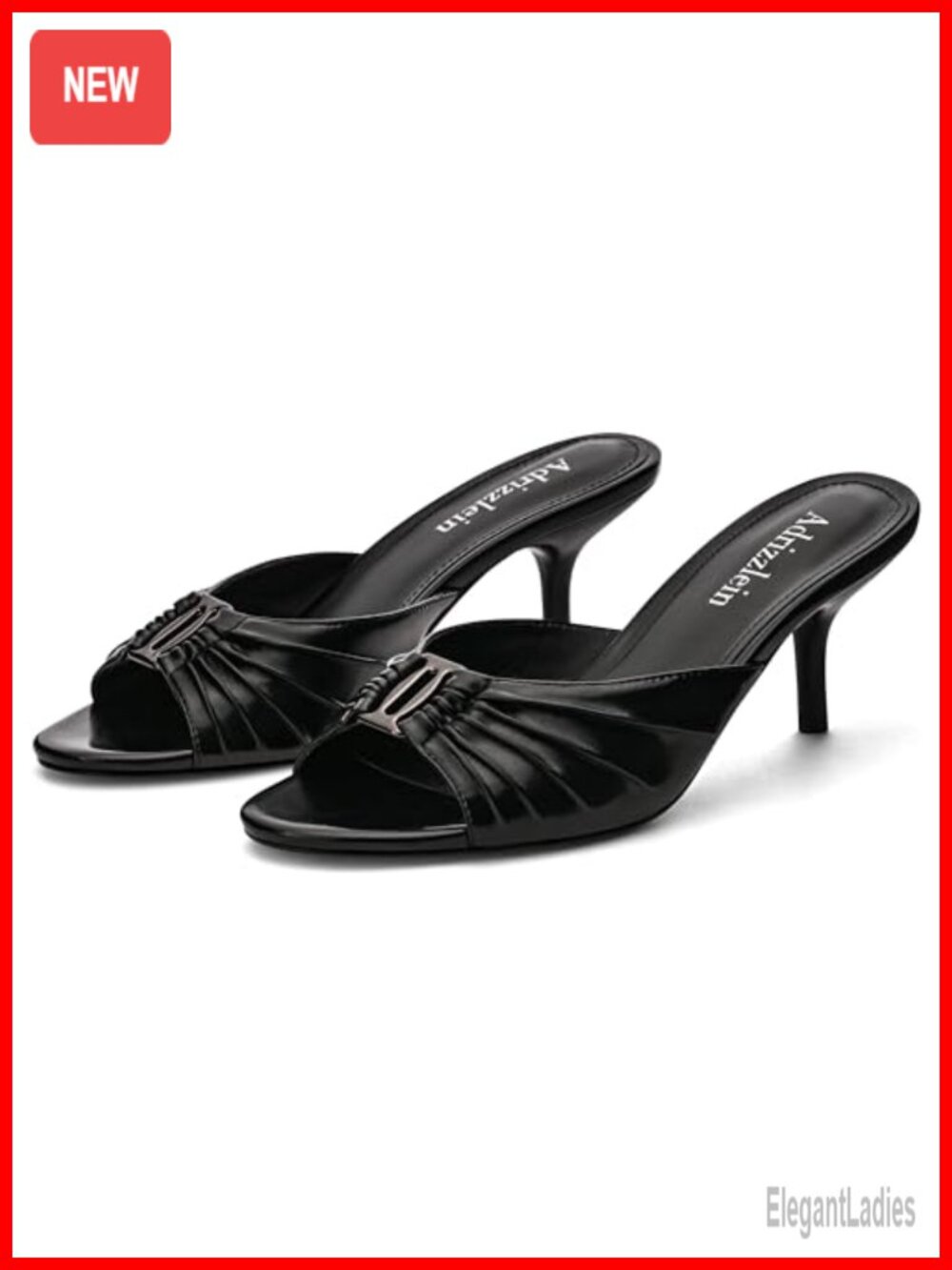 Peep Open Toe Kitten Low Heel Mules Ruched Slip On Heeled Sandals